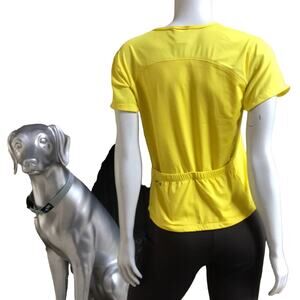 Vintage Cannondale Cycling Shirt with Pockets Yellow Women's Size L Large